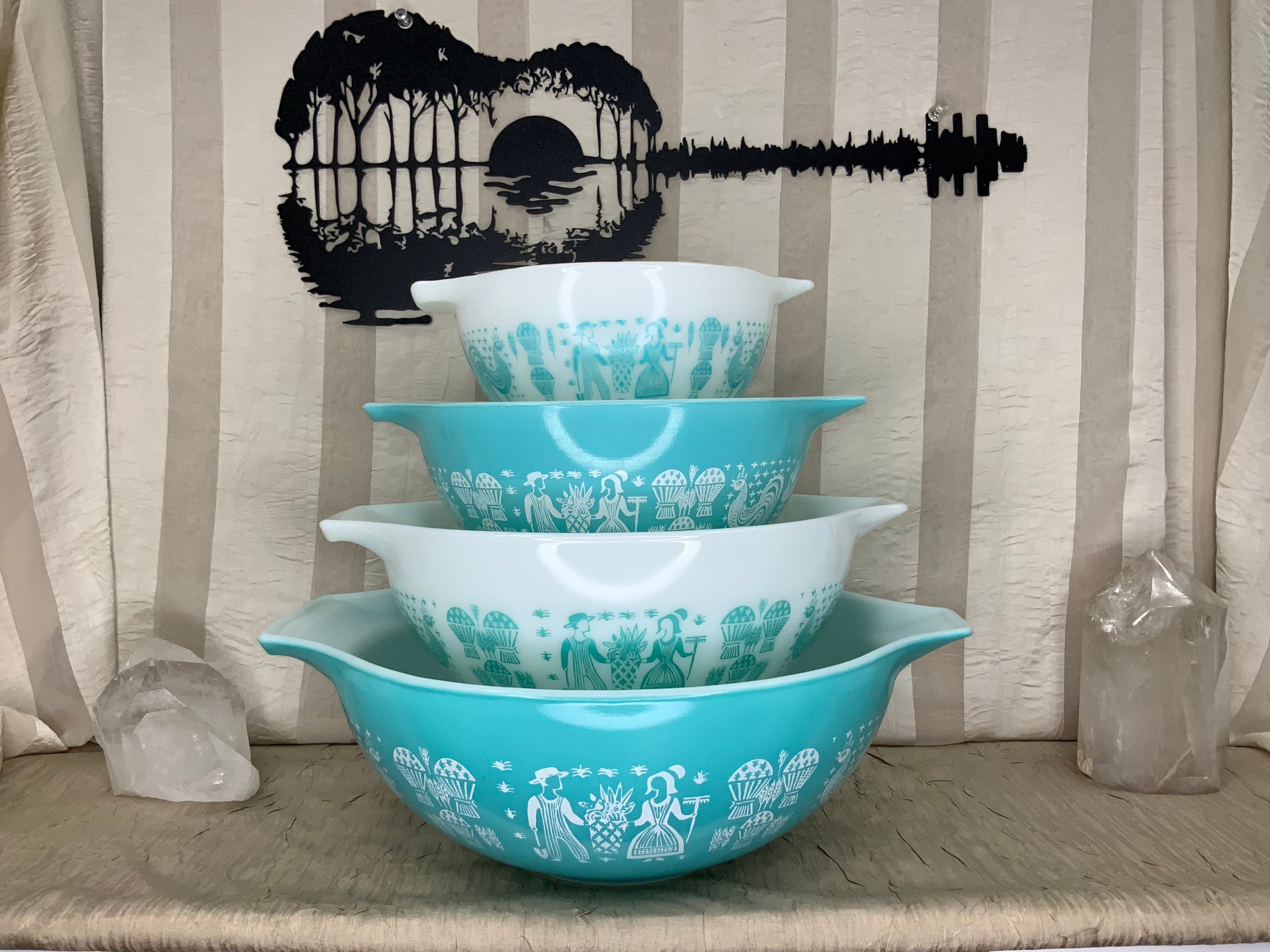 Vintage Pyrex Turquoise Pyrex Butterprint Mixing Bowls Vintage