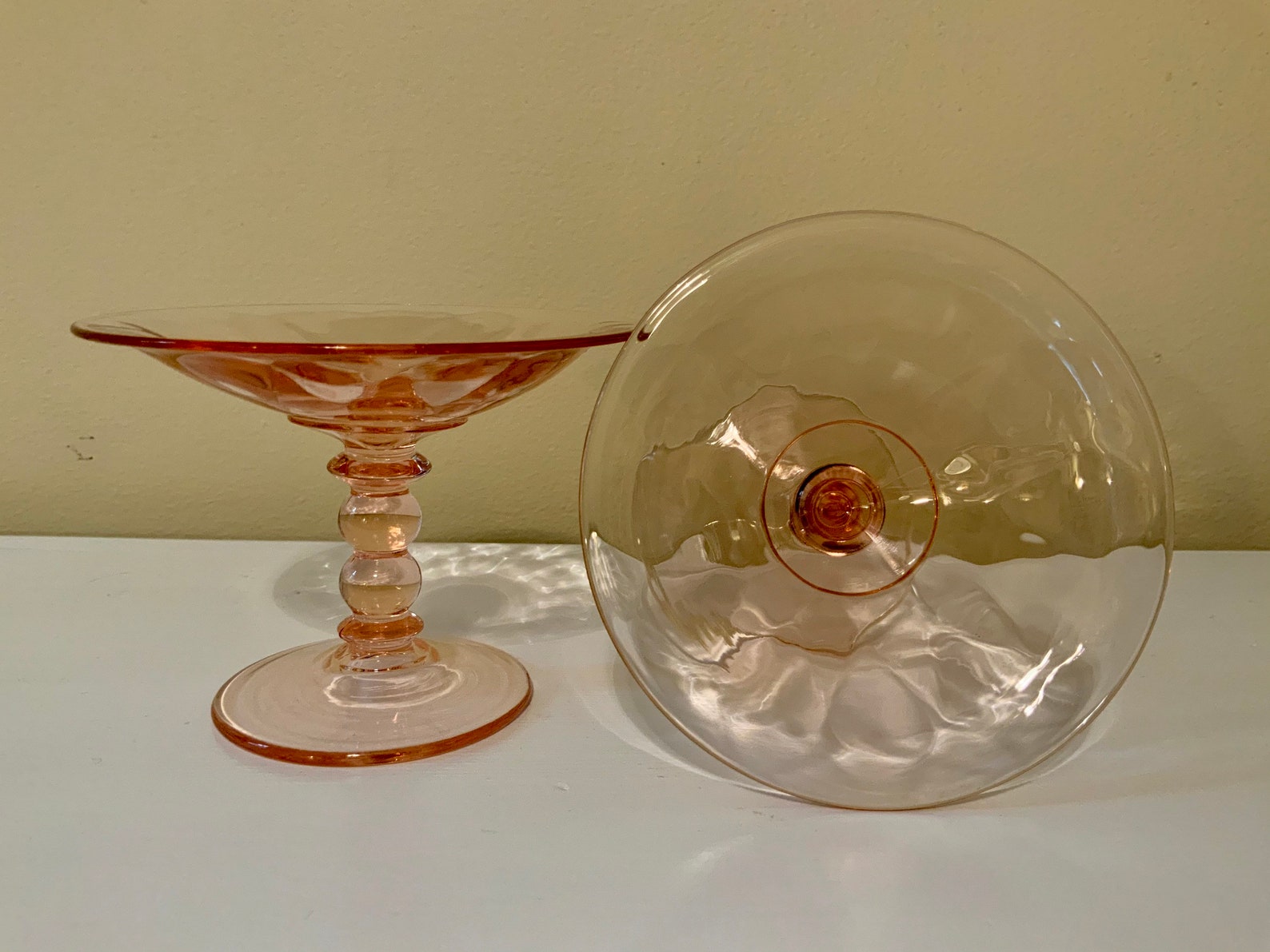 Heisey Yeoman Flamingo 5 Footed Shallow Compote Stem 1184 Etsy