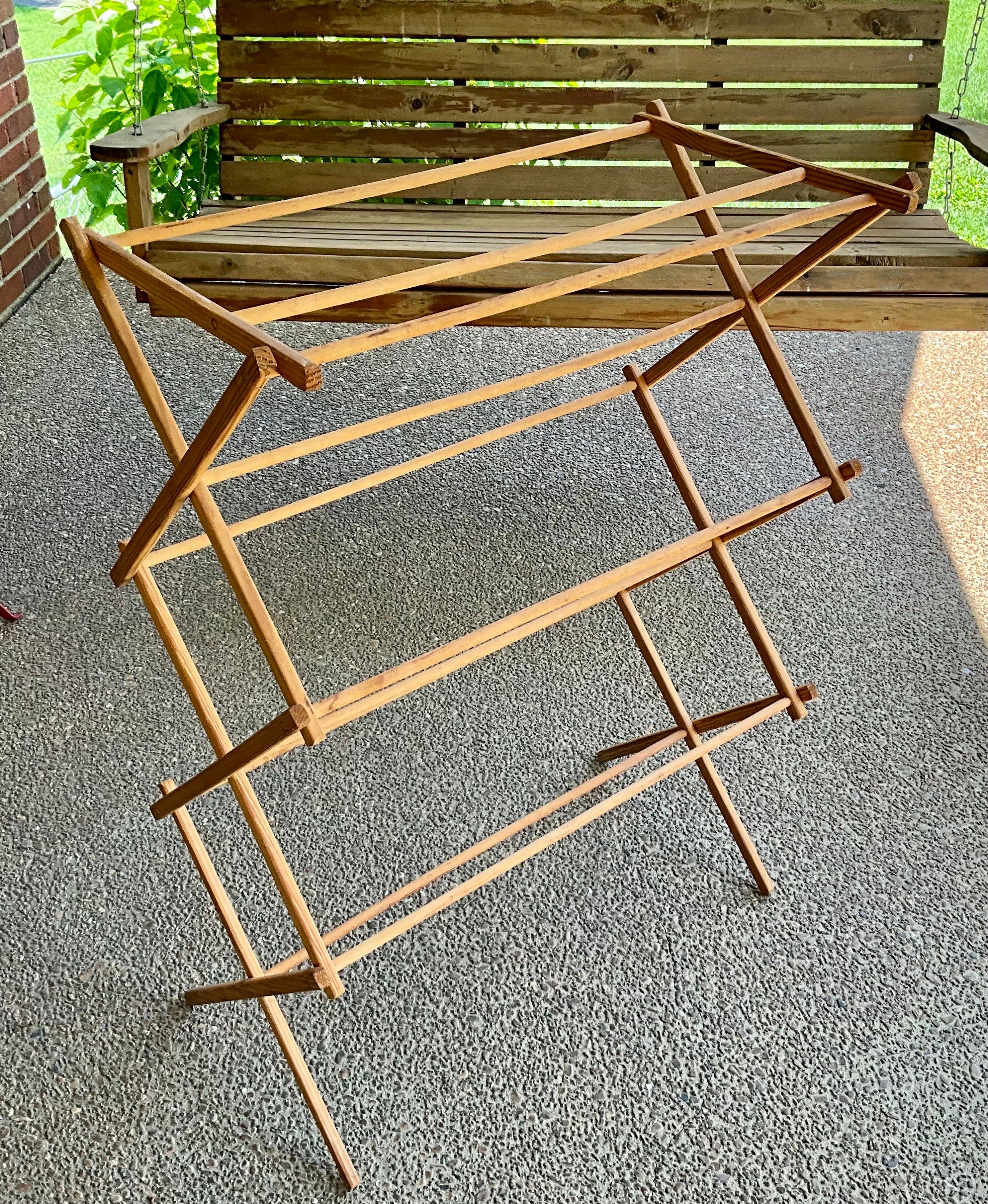 Vintage Timber Clothes Airer Wooden Drying Rack Design Vintage