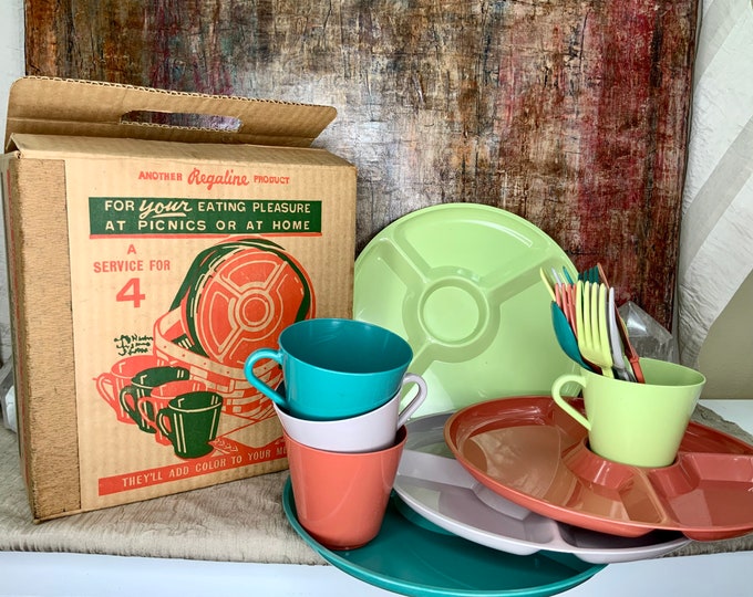Vintage Picnic Set Dining Kit Vintage Regaline Set of 4 in Etsy