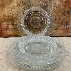 Anchor Hocking Queen Mary Clear Bread and Butter Plates, Set of Four(4), Vertical Ribbed Clear