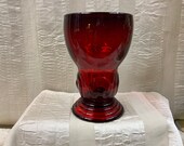 Rare New Martinsville Ruby Moondrops 12oz Ice Tea Tumble, Vintage Ruby Red Glass