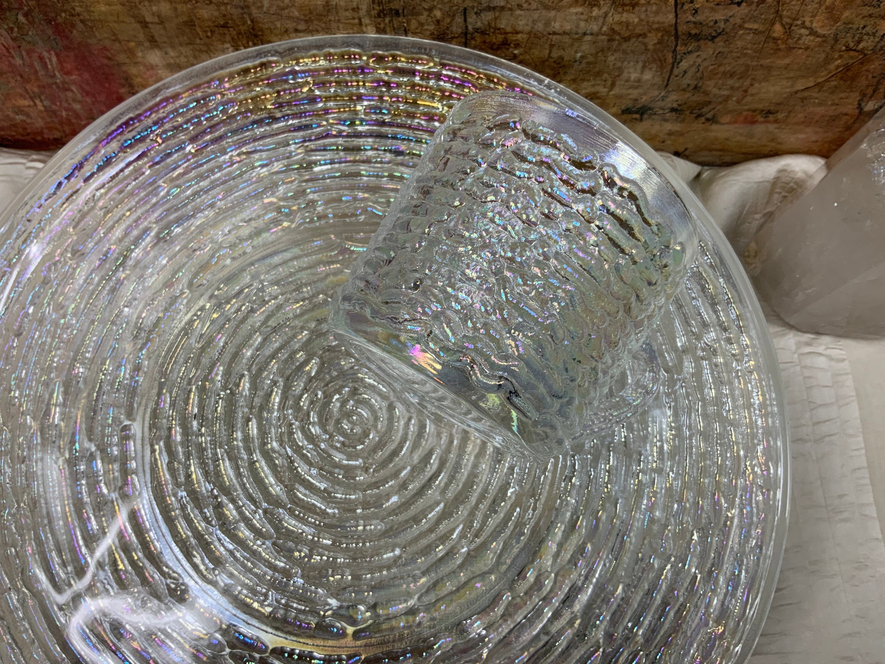 Vintage Anchor Hocking Aurora Iridescent 8-piece Snack Set in