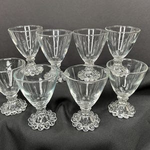 Vintage Boopie Berwick Glassware, Set of 8 Wine Liquor Cordials, Anchor Hocking Berwick, 4oz, Aperitif, Cocktail, Candlewick Style Base