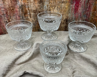 Vintage Wexford Champagne Sherbets set of 4 Anchor 6 ounces