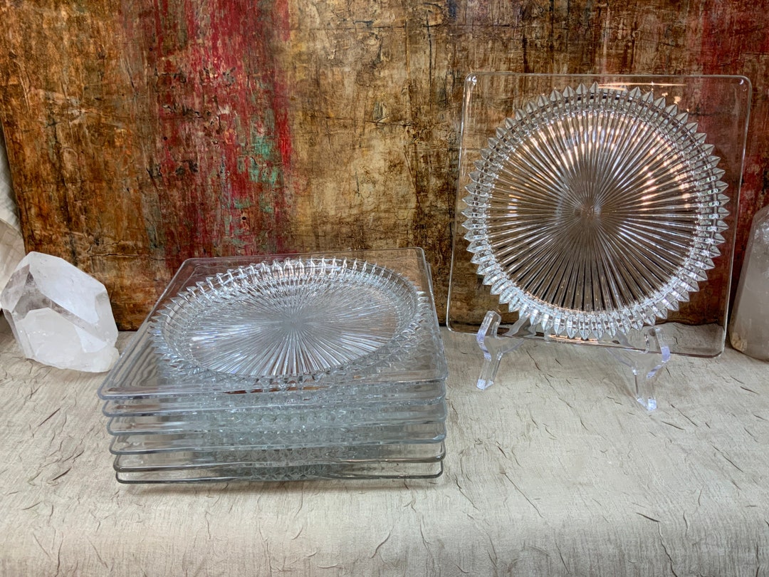Heisey Ridgeleigh Square 7 Salad Plates Set of 4 Etsy