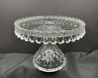 Vintage Fostoria American Clear Cake Stand: 1950s Salver With Rum