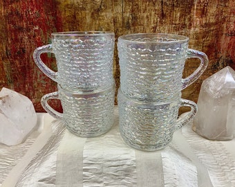 Vintage Anchor Hocking Aurora Iridescent 8-piece Snack Set in
