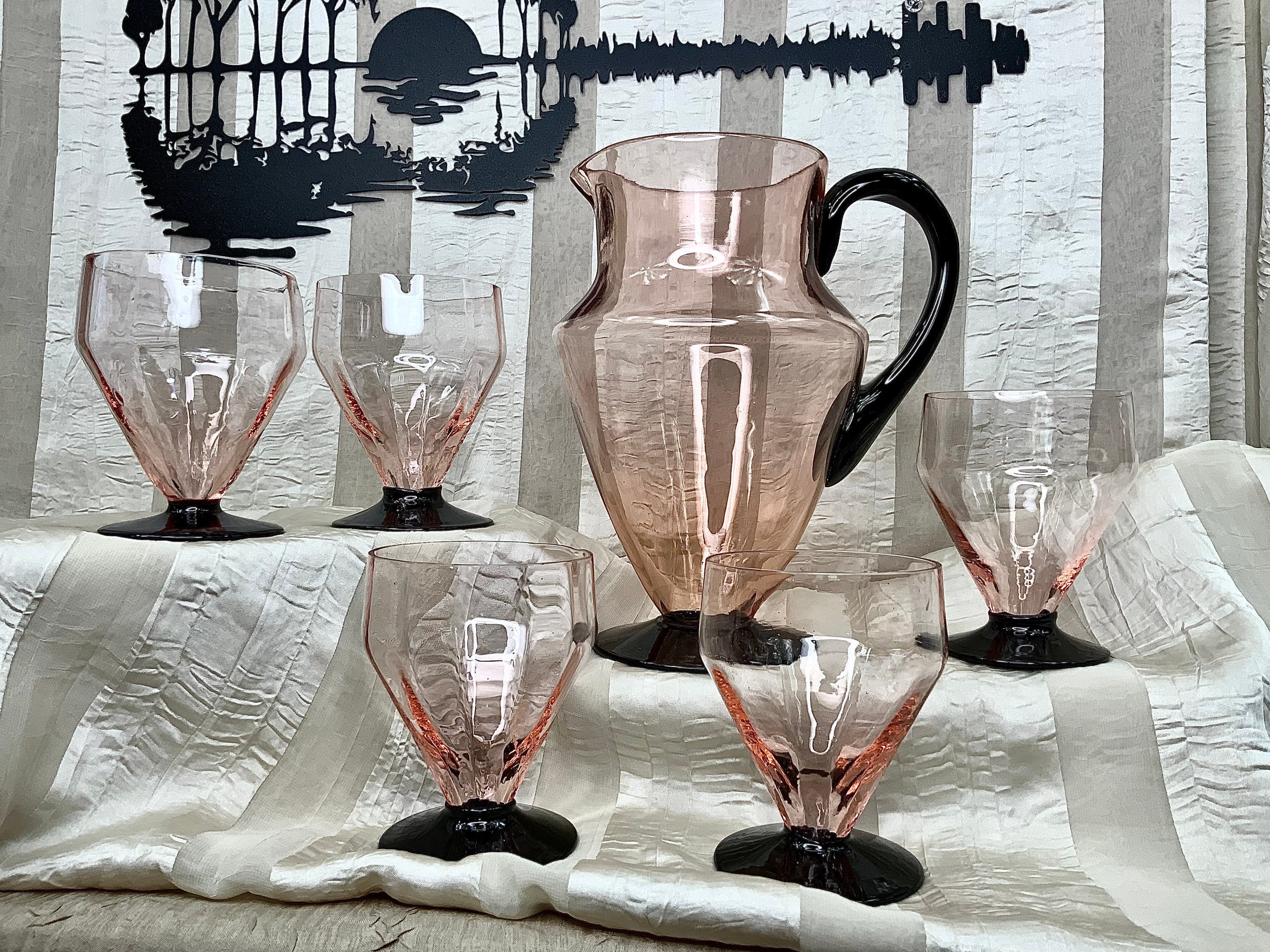 Art Deco Vintage Chrome Stemmed cocktail Glasses- lollygag