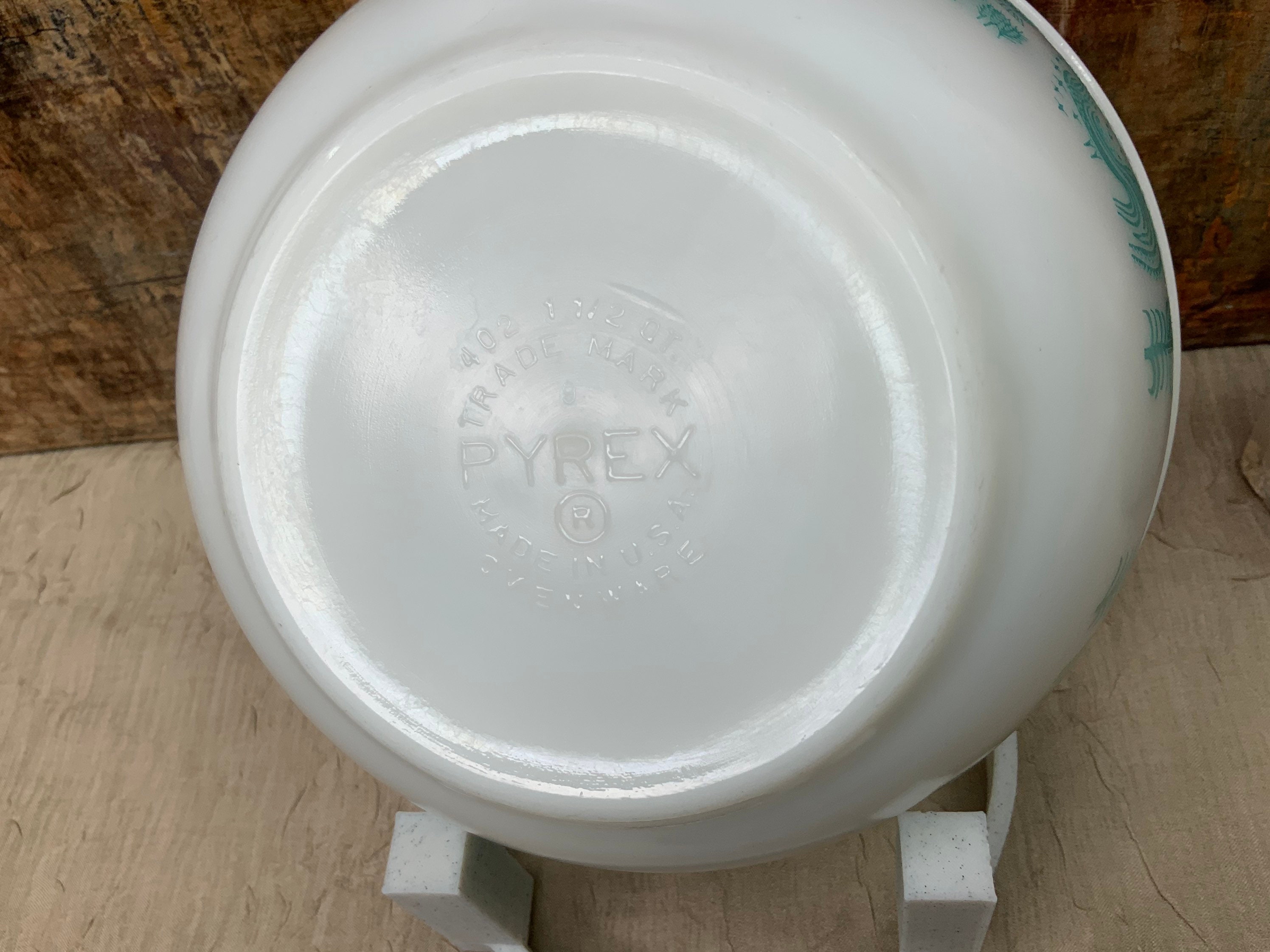 Vintage Pyrex Butterprint Mixing Bowls, Set of 3, Turquoise Amish