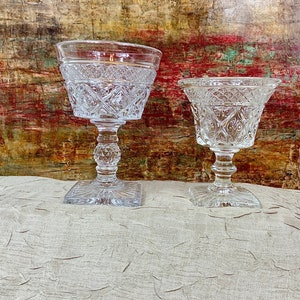 Vintage Cape Cod Cordials, Imperial Glass-Ohio Cape Cod Stemmed Sherbets Wine Cordials