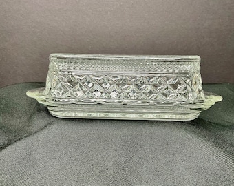 Vintage Anchor Hocking Wexford Butter Dish