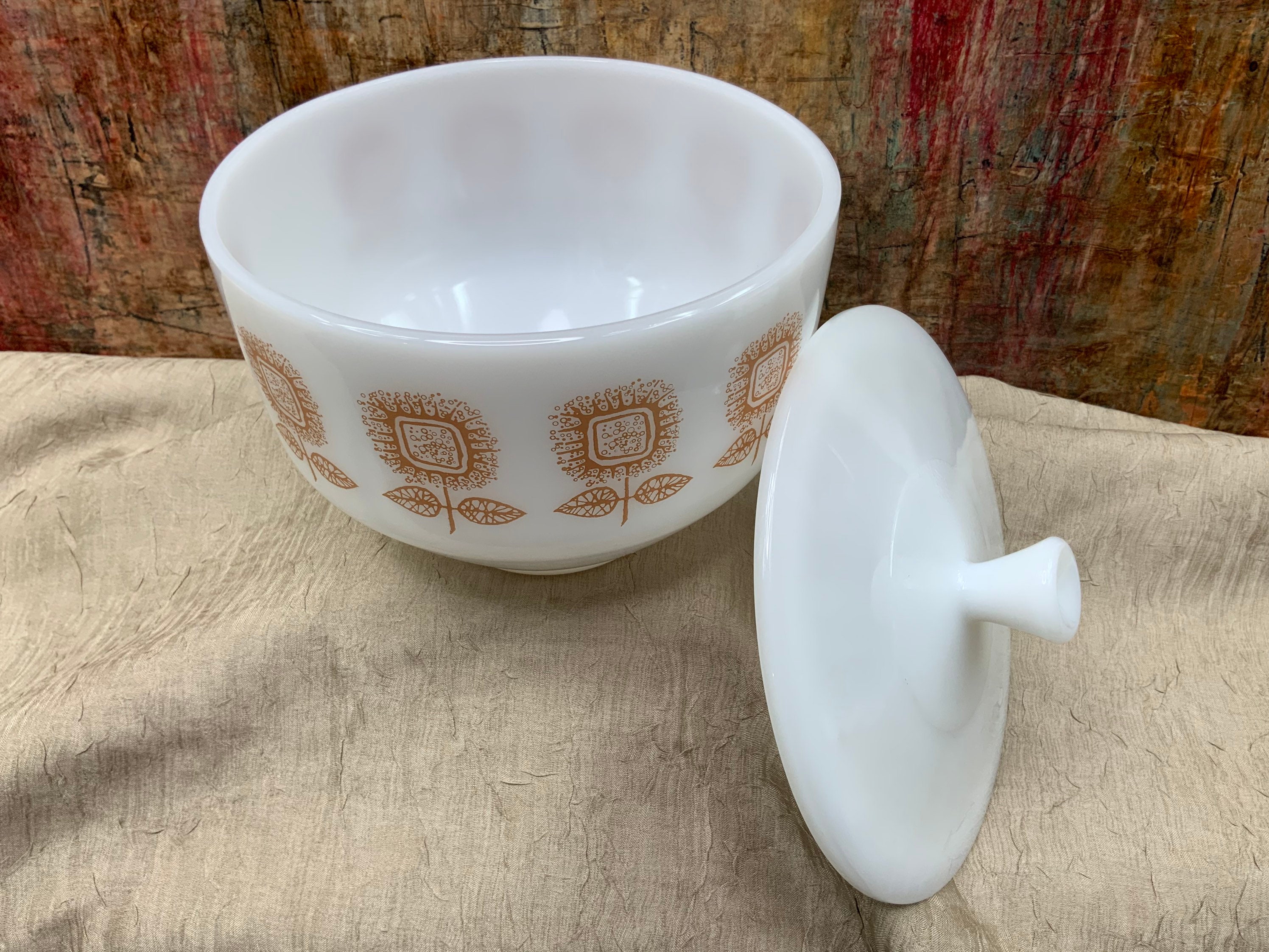 Vintage Federal Milk Glass Cookware Bowl with Lid Federal Etsy