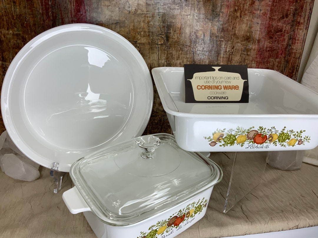 Vintage Corning Ware Spice of Life Bakeware New in Box, 4 Piece Set