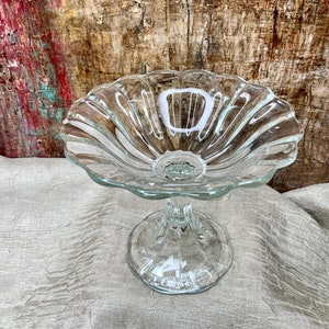 Vintage Heisey Crystolite Footed Candy Dish: Elegant Glass Pedestal Bowl