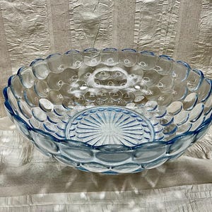 Vintage Anchor Hocking Sapphire Blue Bubble vegetable bowl 8.5” c1940s