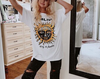 distressed band tees womens