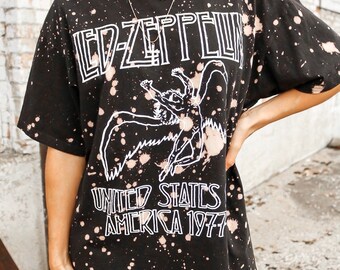 acid wash band tee