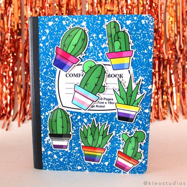 LGBT+ Cactus Plant Vinyl Sticker (Individual Listing)