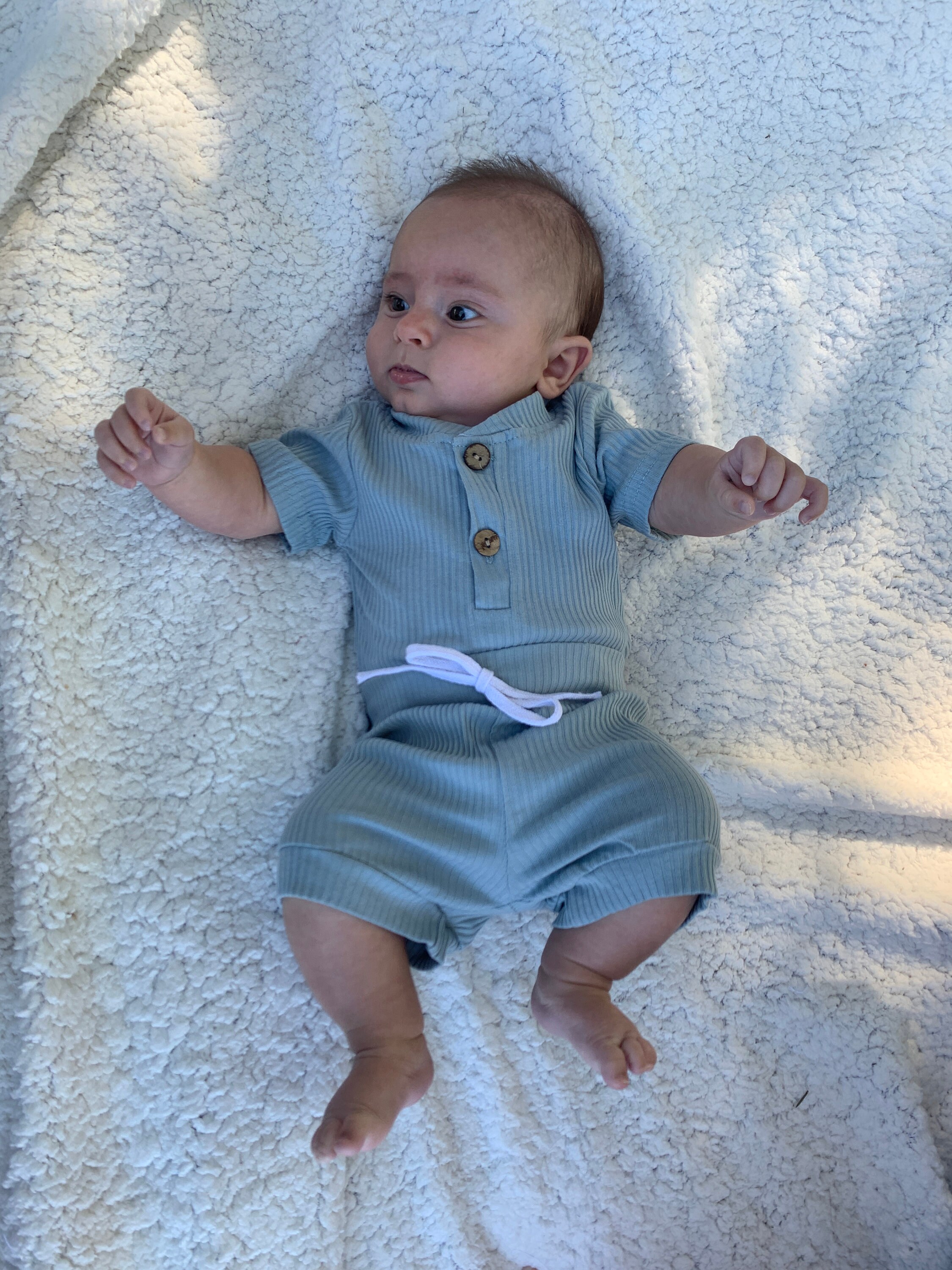 Ribbed blue two piece BABY BOY summer outfit baby boy outfit Etsy