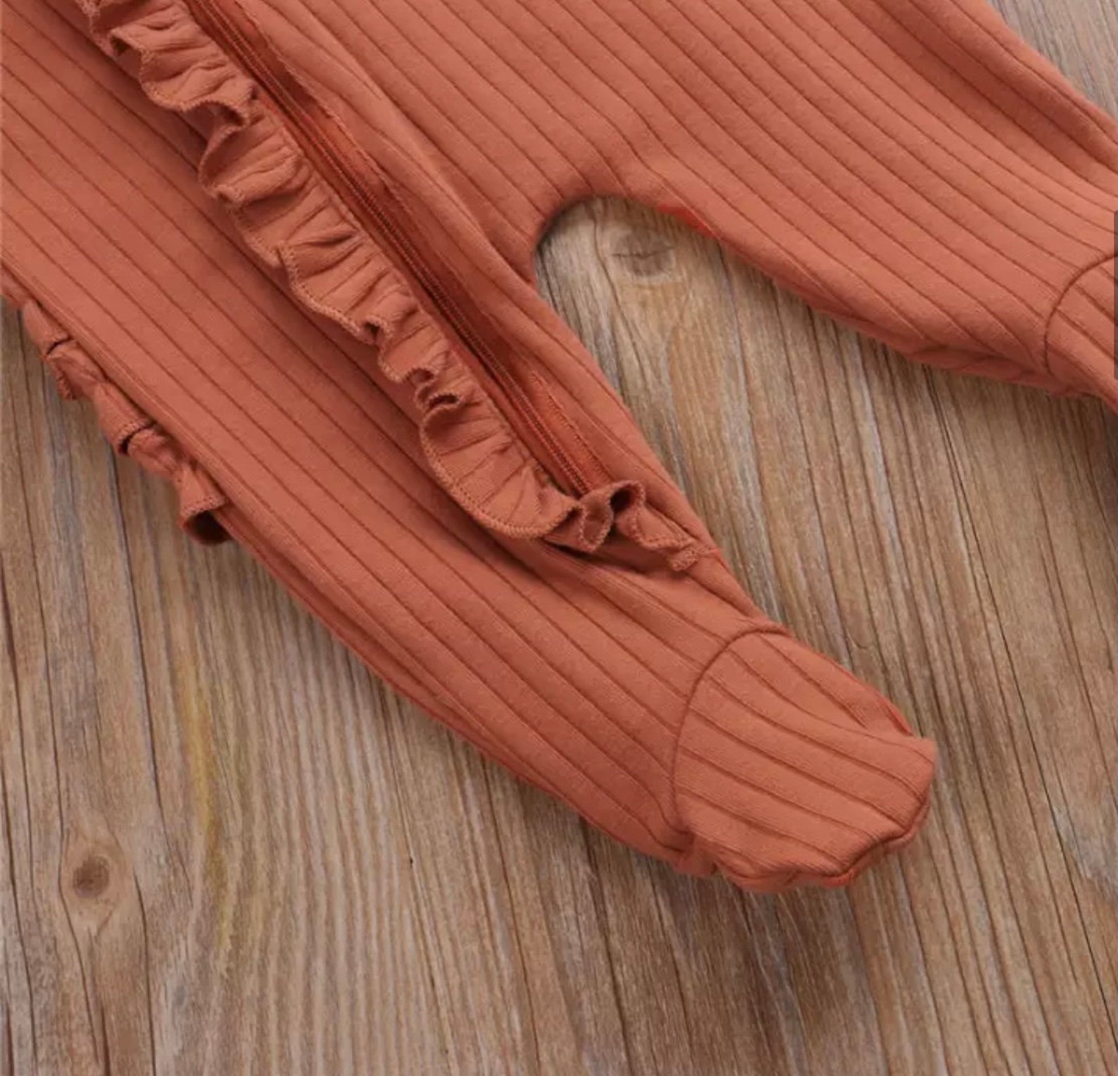 Baby Girl Ribbed Footie Sleeper Baby Zipper Ruffle Sleeper Etsy