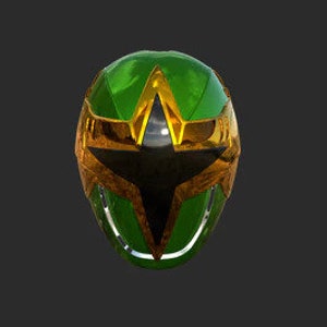 Green Samurai Ranger Cosplay Helmet
