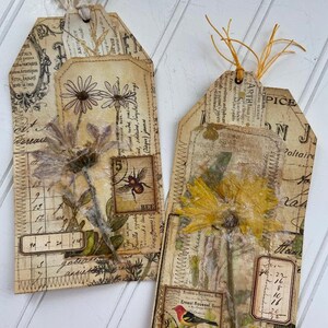 Tags Dried Flowers Pocket Junk Journal Free Shipping