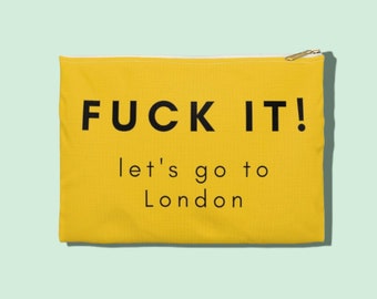 London Travel Pouch | Funny Cosmetic Bag, Zippered Makeup Bag