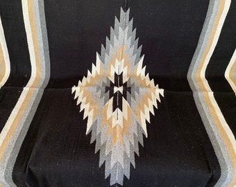 Hand Woven XL Southwestern Diamond Design Minimalistic Tones Blanket by Sedona Blanket Co.