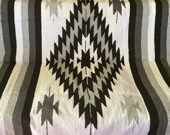 Black, white and Gray tones Premium Diamond Design Southwestern Blanket by Sedona Blanket Co