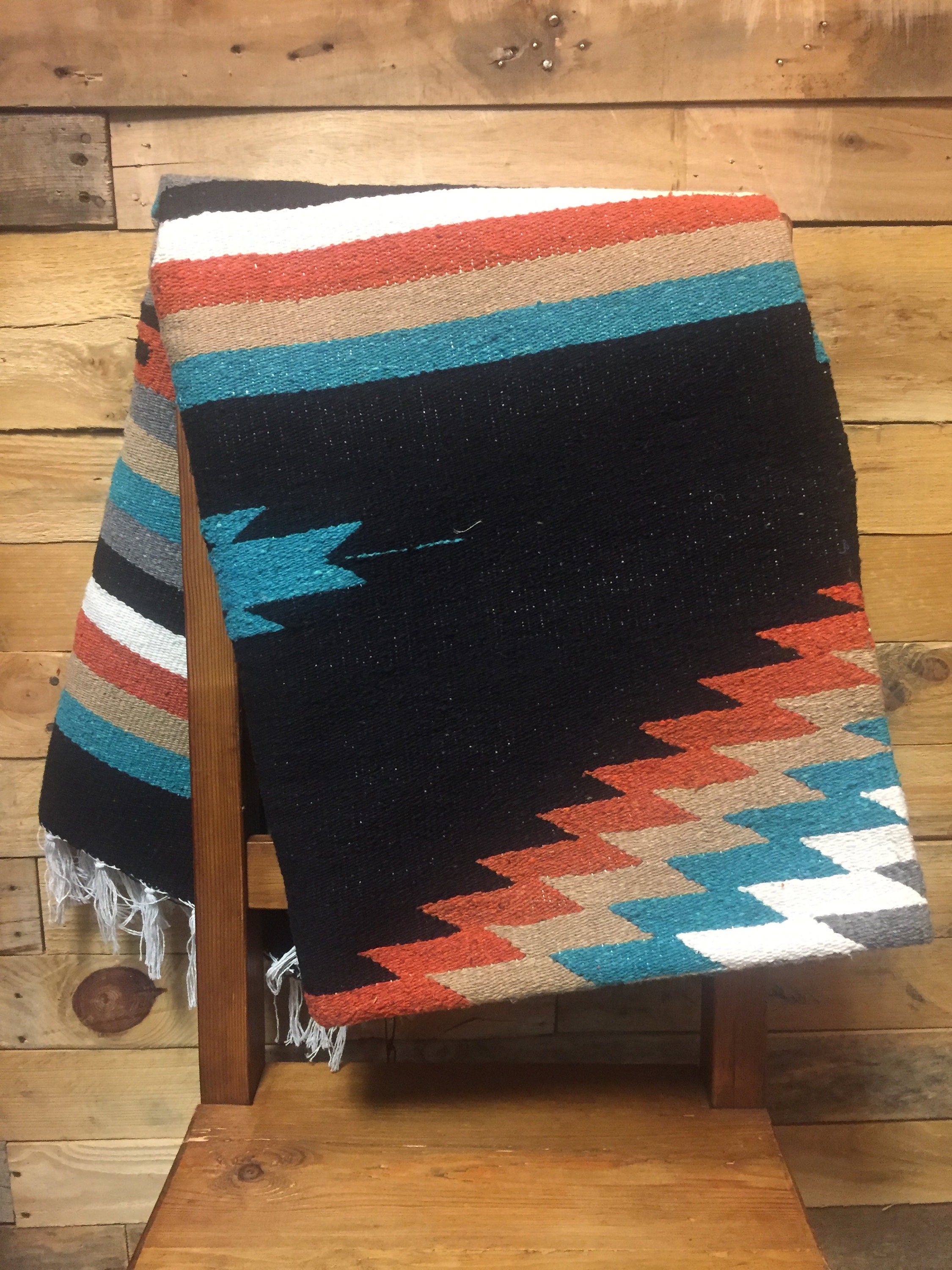 Hand Woven XL Southwestern Zapotec Design Throw Blanket by Etsy