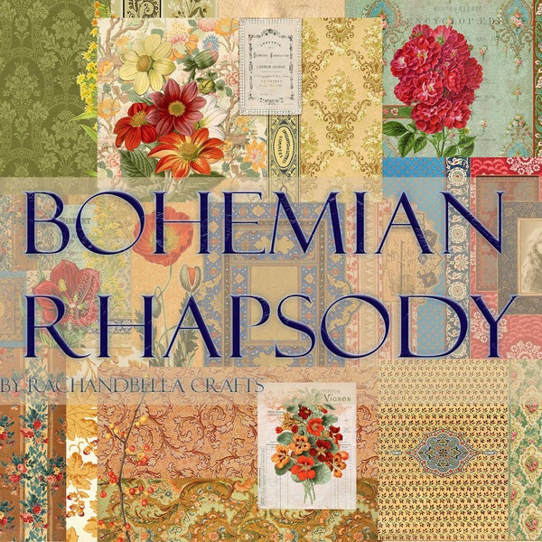 GORGEOUS VIBRANT Beautiful New Bohemian Rhapsody Journal Kit, Scrapbooking Papers, Keepsake