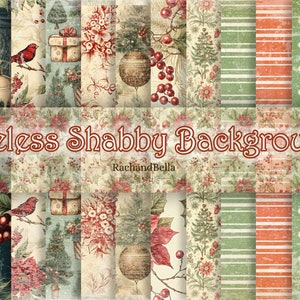 Timeless Christmas Collection SHABBY Background - HUGE KIT Christmas Collaboration Kit