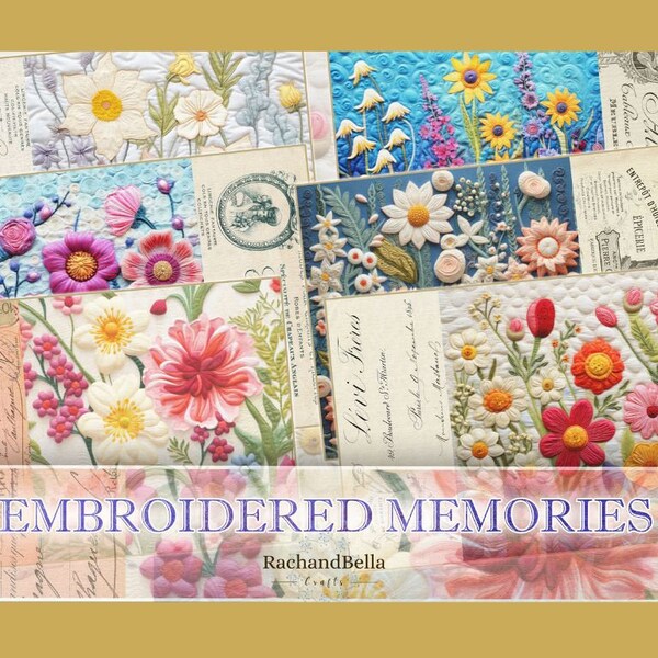 Embroidered Memories Mixed Media Medley Collection-  Digital download, No Physical Item