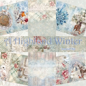 Een Highland Winter Digital Kit in A4 en USL - Perfect voor tijdschriften, scrapbookingateliers en kaarten PDF
