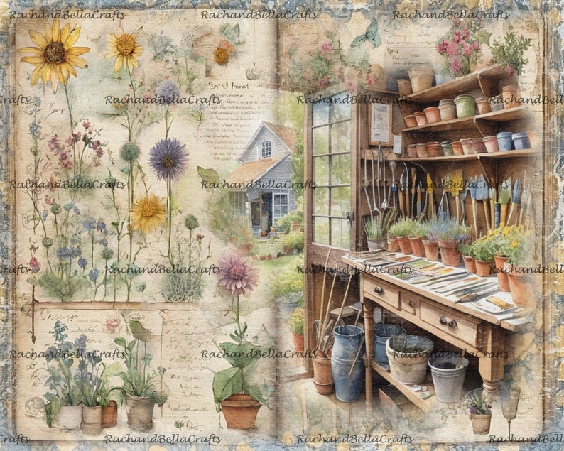 The Garden Story Journal Pages A4 lente 2024 samenwerkingspakket met Angela Kerr ENORME KIT van 25 pagina's afbeelding 7