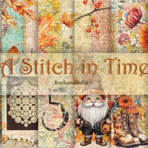 A Stitch In Time Digital Journal Pages Impresionantes diseños de papel - Páginas de diario basura, Scrapbooking