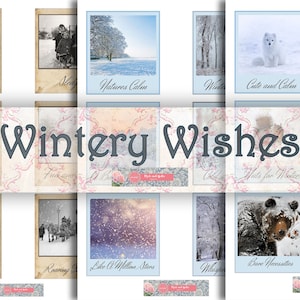 WINTERY WISHES Bellissimo kit di diario spazzatura, Back To Basics Ephemera Pack, cancelleria vintage Bullet Journal,