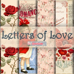 LETTERE D'AMORE Enorme bellissimo kit di giornale spazzatura di San Valentino, Back To Basics Ephemera Pack, cancelleria vintage Bullet Journal,