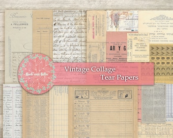 Vintage Ephemera Collage Papers – Junk Journal Kit (Digital Download)