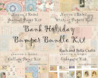 Nanna's Roses Journal Kit BUNDLE – US Letter Ephemera, Collage (Digital Download)