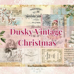 Pages de journal indésirable de Noël vintage sombres A4, scrapbooking