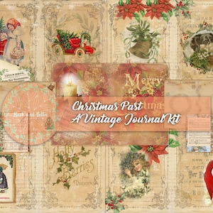 Bellissimo kit di diario spazzatura stampabile, pacchetto effimero, cancelleria vintage bullet journal, kit di diario spazzatura digitale, kit grande passato di Natale