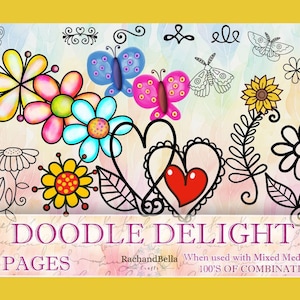DOODLE DELIGHT * Mixed Media Medley Collection - Téléchargement numérique, aucun article physique