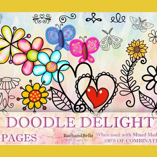 DOODLE DELIGHT *Mixed Media Medley Collection-  Digital download, No Physical Item