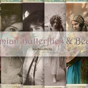 Boho vlinders en schoonheden Journal Kit Designs - digitale pagina's, Junk Journal-pagina's, scrapbooking