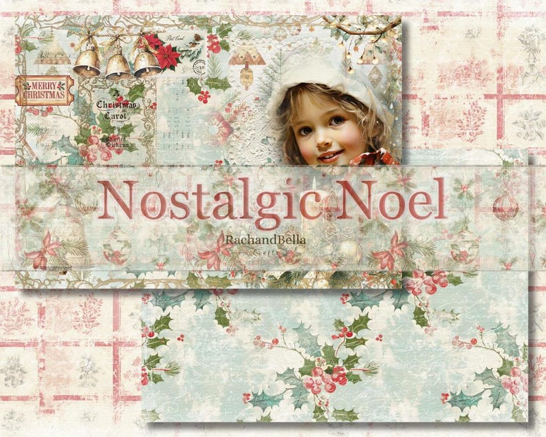 Nostalgic Noel Christmas Collection Papers A4 Junk Journal Pages
