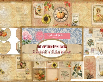 In Everything Give Thanks Digital Download Journal Kit - Collaboration avec LineDotArrow - La moitié du kit!