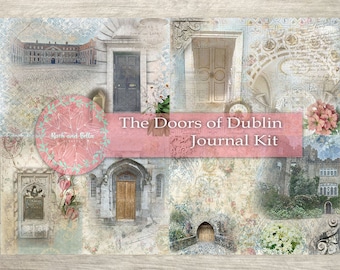 The Doors of Dublin - Journal Collage Kit - Junk Journaling Digital, Journal Page Kit , Imprimables, Architecture de paysage