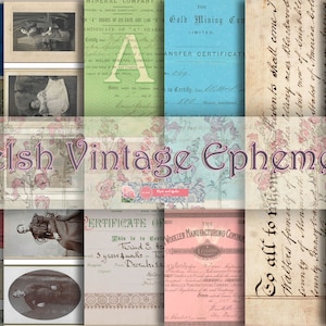 Welsh vintage Ephemera Junk Journal Kit - Junk Journaling Digital, Journal Page Kit , Printables, Welsh Ephemera